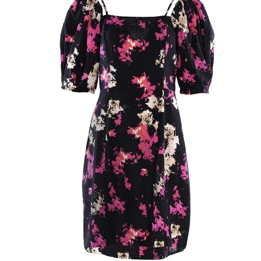 DKNY Off-The-Shoulder Puff Sleeve Mini Dress NWT - Picture 1 of 4